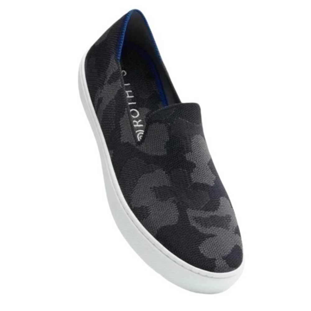 Rothy’s The Original Slip On Sneaker in Gray Black Camo Women Size 8.5